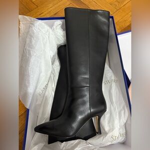 Stuart Weitzman Valentina 75 Black Heeled Boots